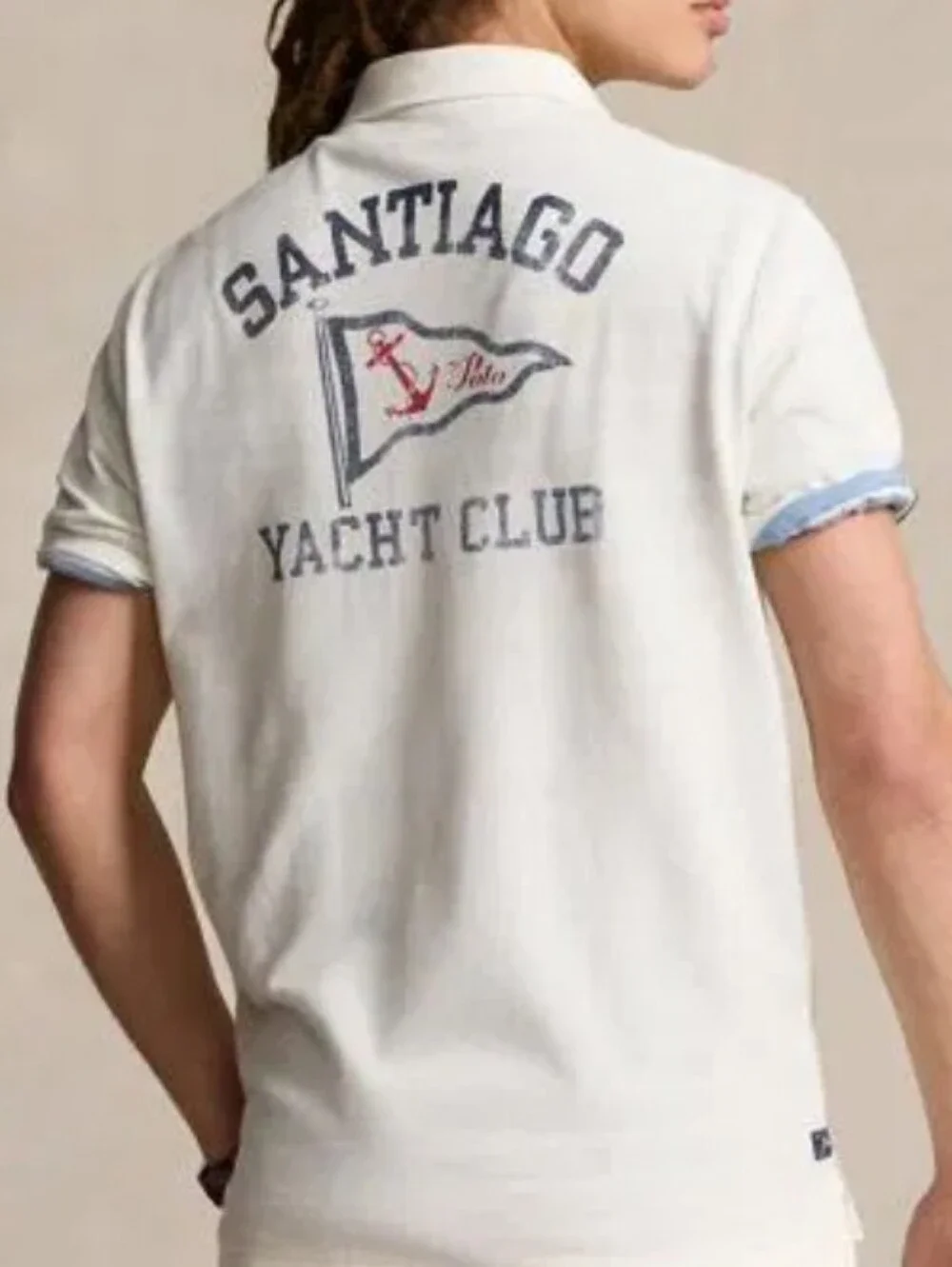 Polo Ralph Lauren Classic Fit Nautical Mesh Polo Shirt Med Santiago Yacht Club